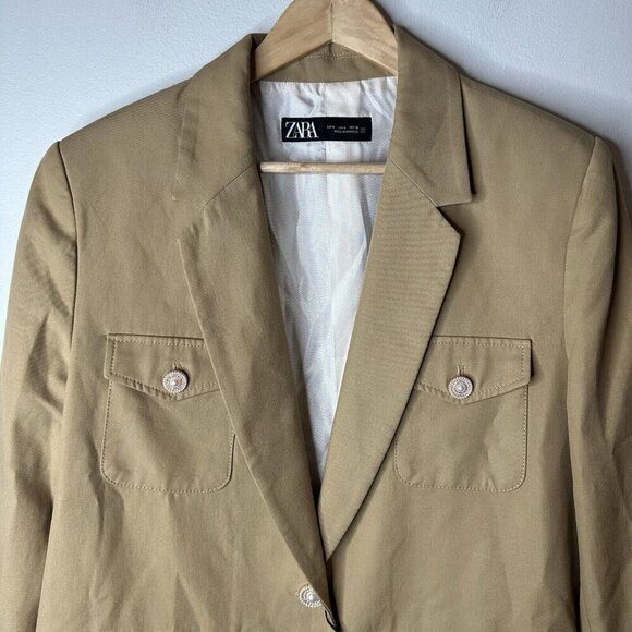 Zara Classic Khaki Blazer - Picture 2 of 11